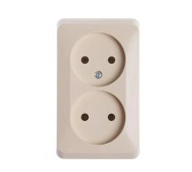 Dubultā kontaktligzda Schneider Electric Prima WDE001140, rozete bez zemējuma, bēša