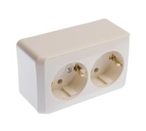 Dubultā kontaktligzda Schneider Electric Prima WDE001148, Iezemēta rozete, bēša