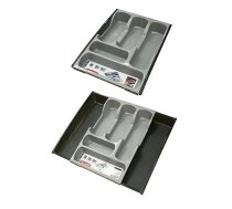 Galda piederumu organizatori Curver, 42.5 cm x 30 cm x 6.5 cm, plastmasa, pelēka krās.