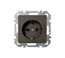 Kontaktligzda Liregus Epsilon IKL16-204-01 E-J, Iezemēta rozete, antracīta