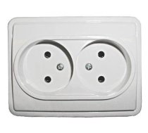 Dubultā kontaktligzda Vilma ST150 111010201105, rozete bez zemējuma, balta