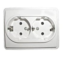 Dubultā kontaktligzda Vilma ST150 111010202105, Iezemēta rozete, balta