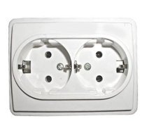 Dubultā kontaktligzda Vilma SL250 111030202105, Iezemēta rozete, balta