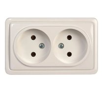 Dubultā kontaktligzda Vilma SL+250 RP16-020, rozete bez zemējuma, balta