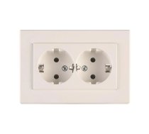 Dubultā kontaktligzda Vilma XP500 111050202105, Iezemēta rozete, balta