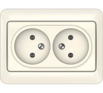 Dubultā kontaktligzda Vilma SL250 111030201205, rozete bez zemējuma, ziloņkaula