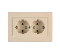 Dubultā kontaktligzda Vilma XP500 111050202205, Iezemēta rozete, ziloņkaula