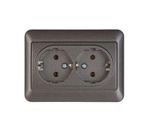 Dubultā kontaktligzda Vilma SL250 111030202705, Iezemēta rozete, antracīta