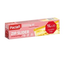 Saldētavas maisiņi ar rāvējslēdzēju Paclan Universal, 1 l, caurspīdīga krās., 20 gab.