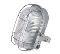 Pl.lampa 60W E27 IP44 pelēka/met.