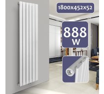 Paneļu radiators, vertikāls 180x45 cm, balts