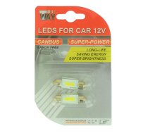 LED SPULDZE C5W 36MM.BALTAS. 2GAB CAN.