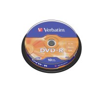 DISKI DVD-R 4.7 GB 16X 10 gab. APAĻA KASTĪTE (VERBATIM)