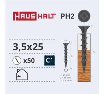 SKRŪVE REĢ. KOKAM 3.5X25 50GAB O1 (Haushalt)