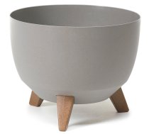 Puķu pods Roma Eco Wood 29cm, pelēks