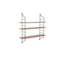 Mirrors&More Ella wall plauktu komplekts 3-pcs 60 x 62 x 14,5 cm melns/wood 1190102 4251820300504