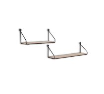 Mirrors&More Sabrina wall plauktu komplekts 2-pack melns/wood 1520102 4251820303857