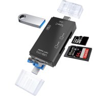 RoGer OTG USB-C/USB/microUSB Karšu lasītājs TF / SD + USB 2.0
