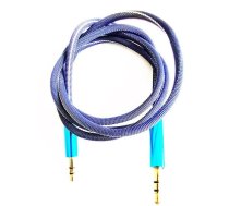 Mocco Textile Premium AUX vads 3.5 mm -> 3.5 mm 1m Zils
