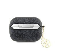 Guess 4G Script PC/PU Charm Case Aizsargapvalks priekš AirPods Pro 2 / melns