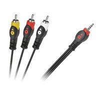 Skaņas sistēmas un piederumi // Audio kabeļi ar savienotājiem // Kabel Jack 3.5 cztero-polowy 3 x RCA 1.5m