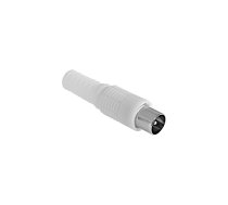 TV, SAT, HDMI, DVI kabeļi un aksesuāri // Konektori, aksesuāri un instrumenti koaksiālajiem kabeļiem // Wtyk anten TV długi biały Cabletech