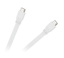 TV, SAT, HDMI, DVI kabeļi un aksesuāri // HDMI, DVI, Audio savienotājkabeļi un aksesuāri // Kabel HDMI-HDMI płaski biały 2.0V 1.8M
