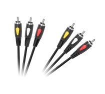 TV, SAT, HDMI, DVI kabeļi un aksesuāri // HDMI, DVI, Audio savienotājkabeļi un aksesuāri // Kabel 3RCA-3RCA 1.0m Cabletech Eco-Line
