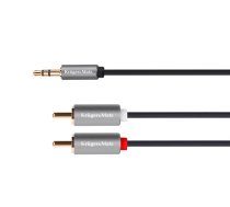 TV, SAT, HDMI, DVI kabeļi un aksesuāri // HDMI, DVI, Audio savienotājkabeļi un aksesuāri // Kabel jack 3.5 wtyk stereo - 2RCA 1m Kruger&Matz Basic