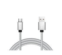 Planšetdatori un aksesuāri // USB Kabeļi // 66-091# Przyłącze usb a - micro b 1,0m plecionka-srebrny