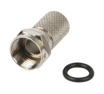 TV, SAT, HDMI, DVI kabeļi un aksesuāri // Konektori, aksesuāri un instrumenti koaksiālajiem kabeļiem // 1150# Wtyk sat "f" rg6/6,5mm/20mm+uszczelka f-m09