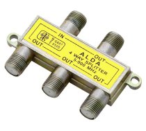TV, SAT, HDMI, DVI kabeļi un aksesuāri // Konektori, aksesuāri un instrumenti koaksiālajiem kabeļiem // 3104# Rozgałęźnik f: sat 4 way spliter alda