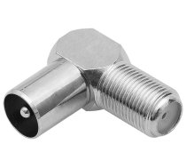 TV, SAT, HDMI, DVI kabeļi un aksesuāri // Konektori, aksesuāri un instrumenti koaksiālajiem kabeļiem // 3228# Przejście f: wtyk antenowy -gniazdo f kątowe f-m07