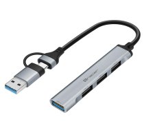 Ārējās datu glabāšanas iekārtas // Atmiņas kartes un lasītāji // ADAPTER TRACER A-4, USB Type-C do USB-A, 4x USB-A