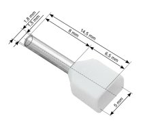 Auto un Moto preces, Auto Audio, Navigācija, CB Radio // ISO konektori un kabeļi automašīnas radio // 43-082# Konektor izolowany tulejka 2x0,5/8 biała 100szt.