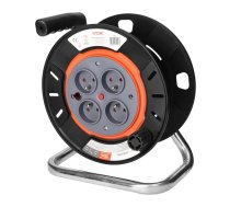Elektromateriāli // Elektrības pagarinātājs / Elektrības dalītāji / Elektrības adapteri UK, USA // Zwijak bębnowy IP20 4x2P+Z 16A 230V, H05RR-F 3x1,5mm2, 25m
