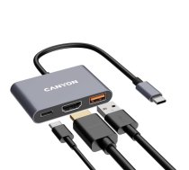 Parveidotājs Canyon CANYON hub DS-4 3in1 USB-C Grey