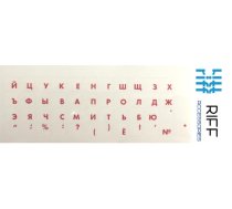 Riff Qwerty Keyboard Stickers RU RED color Transparent