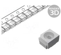 LED | white warm | SMD | 3528,PLCC2 | 750÷1120mcd | 3000K | 120° | 12÷20mA