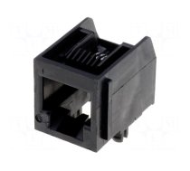 Socket | RJ12 | PIN: 6 | Cat: 3 | PCB snap-in | nickel plated | THT | 16mm