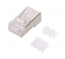 Plug | RJ45 | Cat: 6a | shielded | gold-plated | Layout: 8p8c | for cable