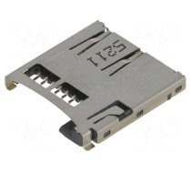 Connector: for cards | SD Micro | push-push | SMT | gold-plated