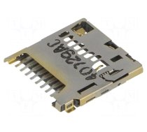 Connector: for cards | SD Micro | push-push | SMT | gold-plated