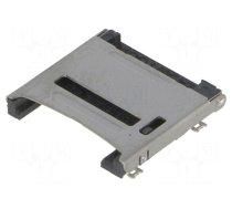 Connector: for cards | SD Micro | shielded,with hinged cover | SMT