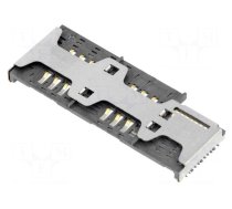 Connector: for cards | SD Micro,SIM | 2x SIM + Micro SD | SMT