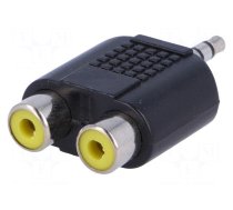 Adapter | Jack 3.5mm plug,RCA socket x2 | stereo
