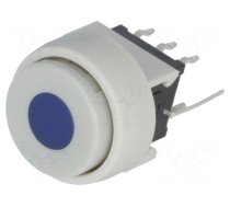 Switch: keypad | Pos: 2 | DPDT | 0.1A/30VDC | white | LED | blue | THT | 1.5N
