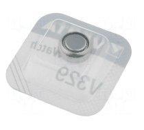 Battery: silver | 1.55V | V329,coin | Batt.no: 1 | Ø7.9x3.1mm | 37mAh