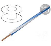 Wire | H05V-K,LgY | stranded | Cu | 0.75mm2 | PVC | white-blue | 300V,500V
