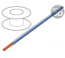 Wire | H05V2-K | stranded | Cu | 1mm2 | 18AWG | PVC | white-blue | 300V,500V